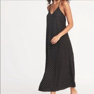 Black & white polka dot maxi dress